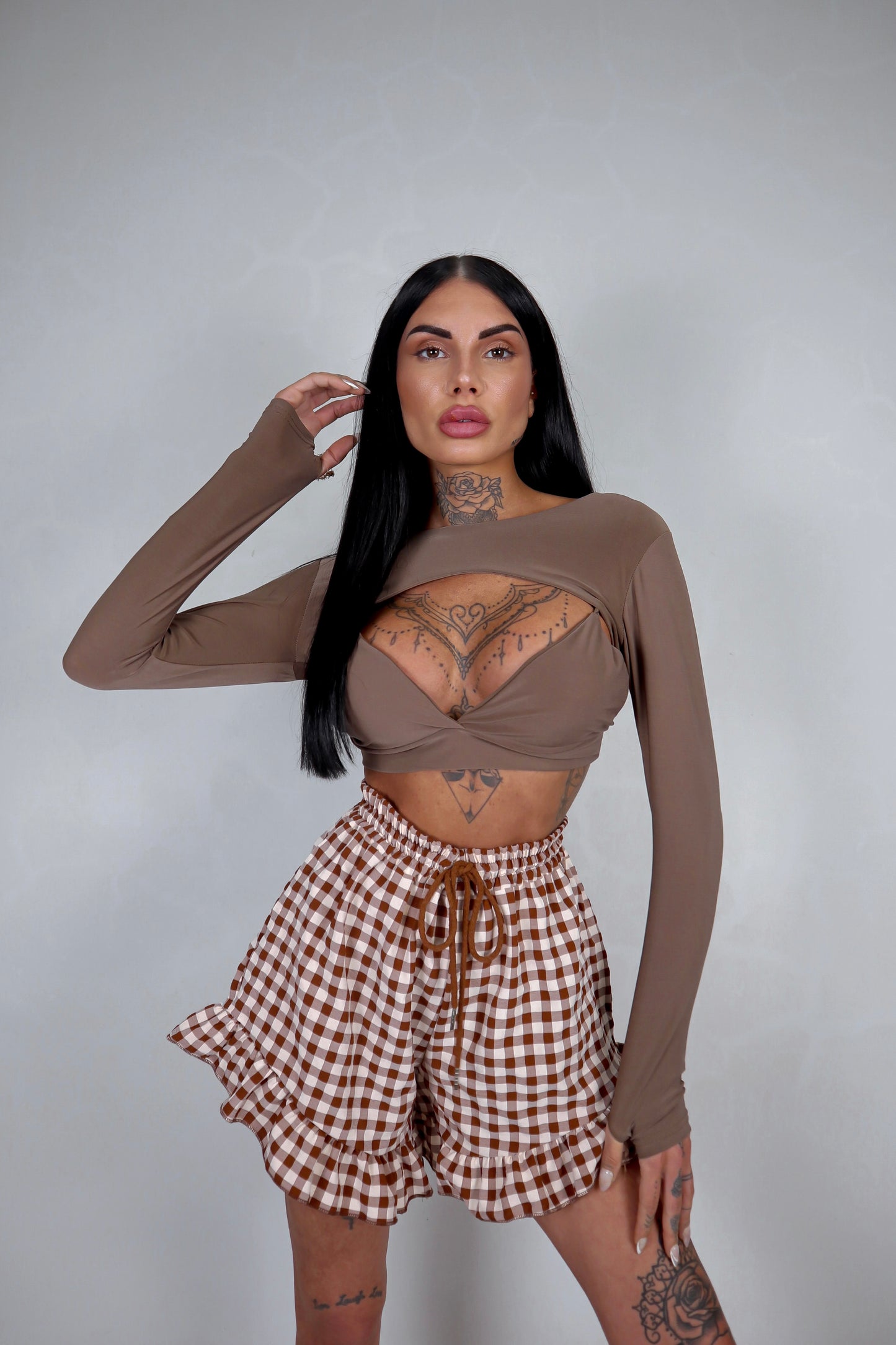 Crop Top Slay - Marrone