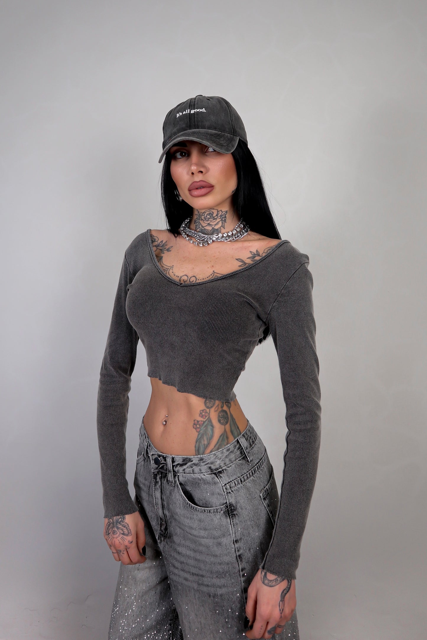 Maglia Crop Cleo - Nero
