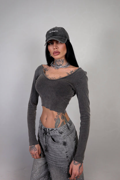 Maglia Crop Cleo - Nero