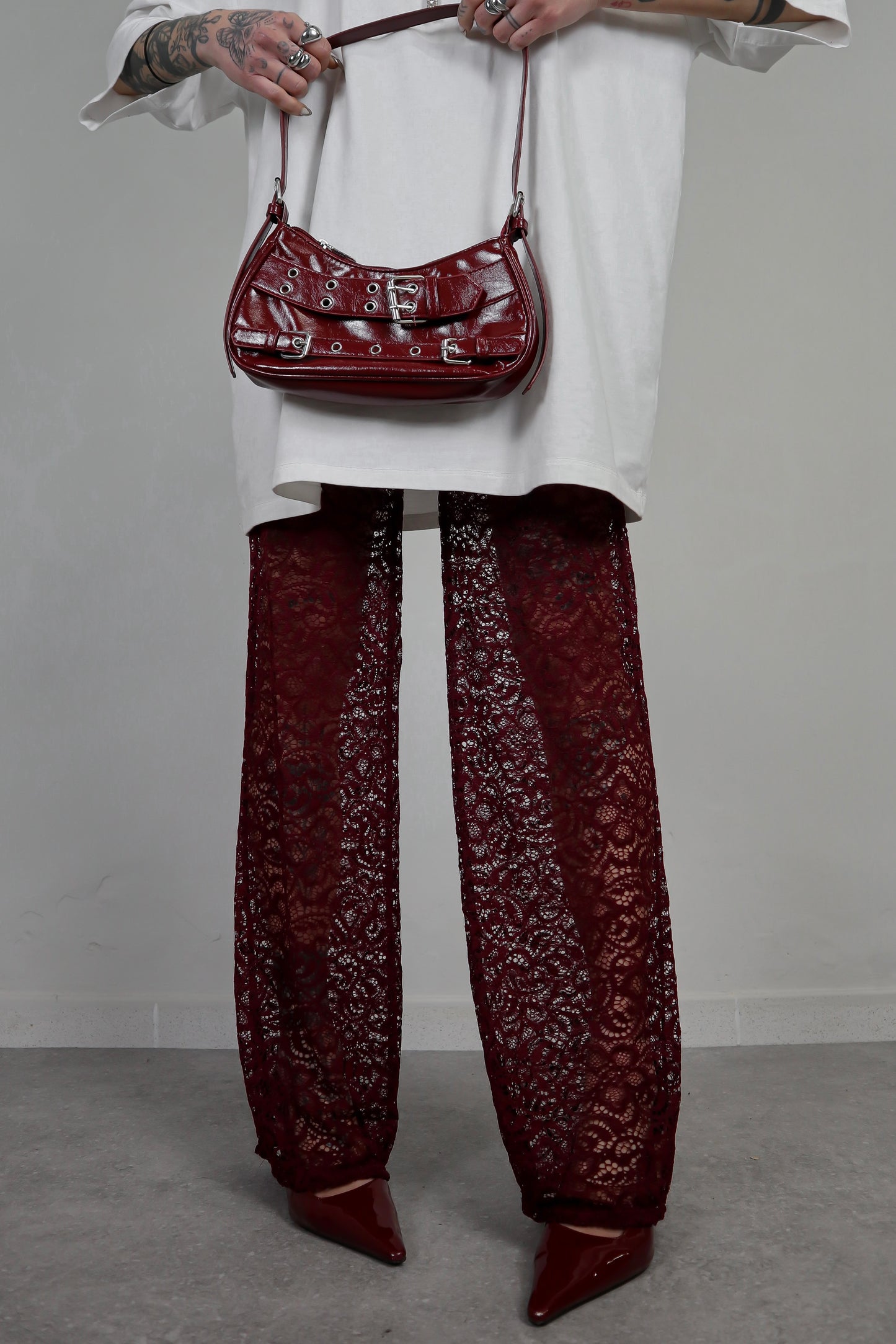 Pantalone Pizzo Morbido - Bordeaux