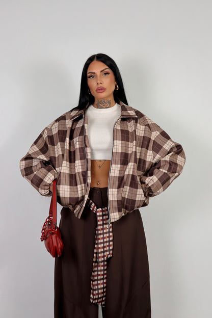 Bomber Tartan - Marrone