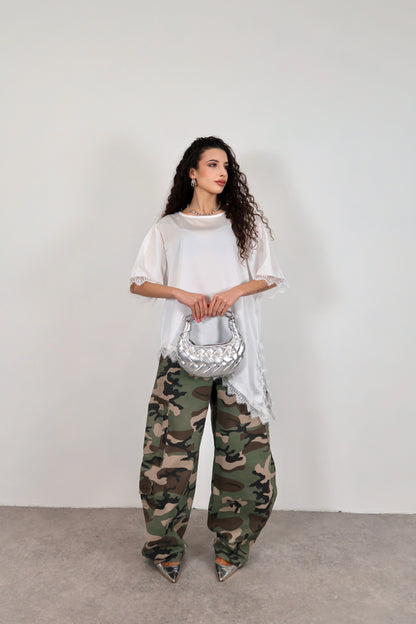 T-shirt Pizzo Brianna - Bianco