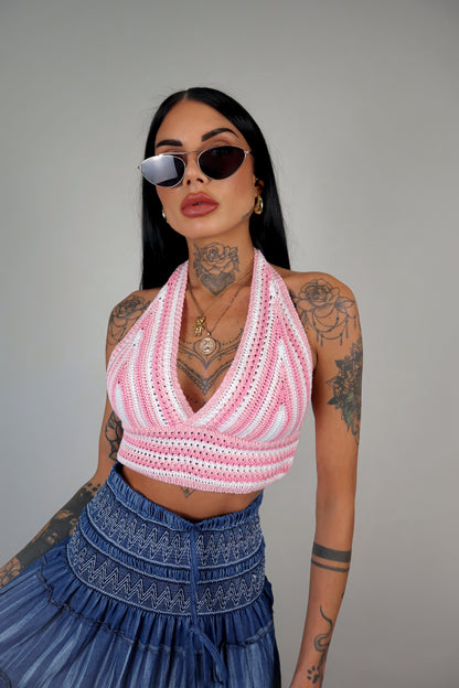 Top Crochet Selly - Baby Pink