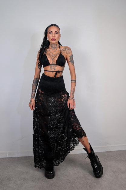 Completo pizzo Ibiza - Nero