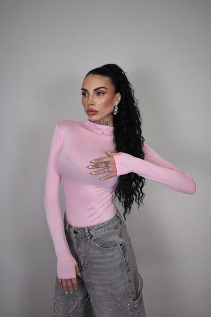 Body Velato Guantino - Rosa