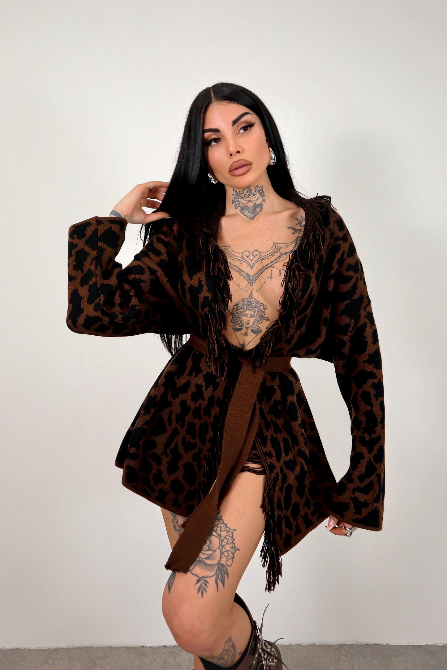Cardigan Perù - Leopardato