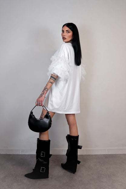 T-Shirt Oversize Fluffy - Bianco