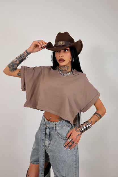 T-shirt crop Donut - Fango