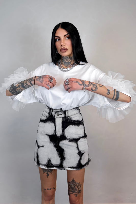 Gonna denim Ivory