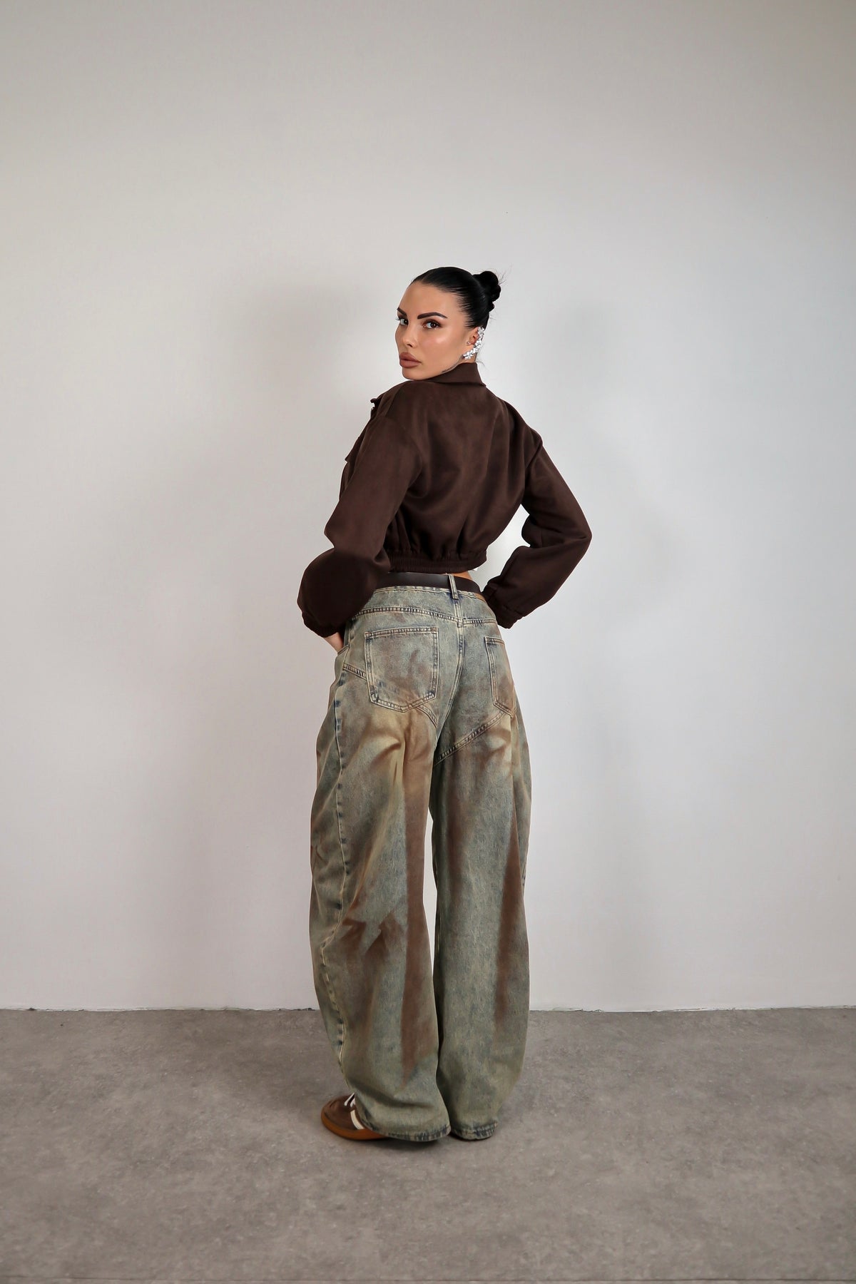 Bomber scamosciato Zahra - Marrone
