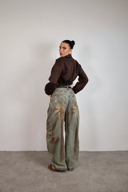 Bomber scamosciato Zahra - Marrone