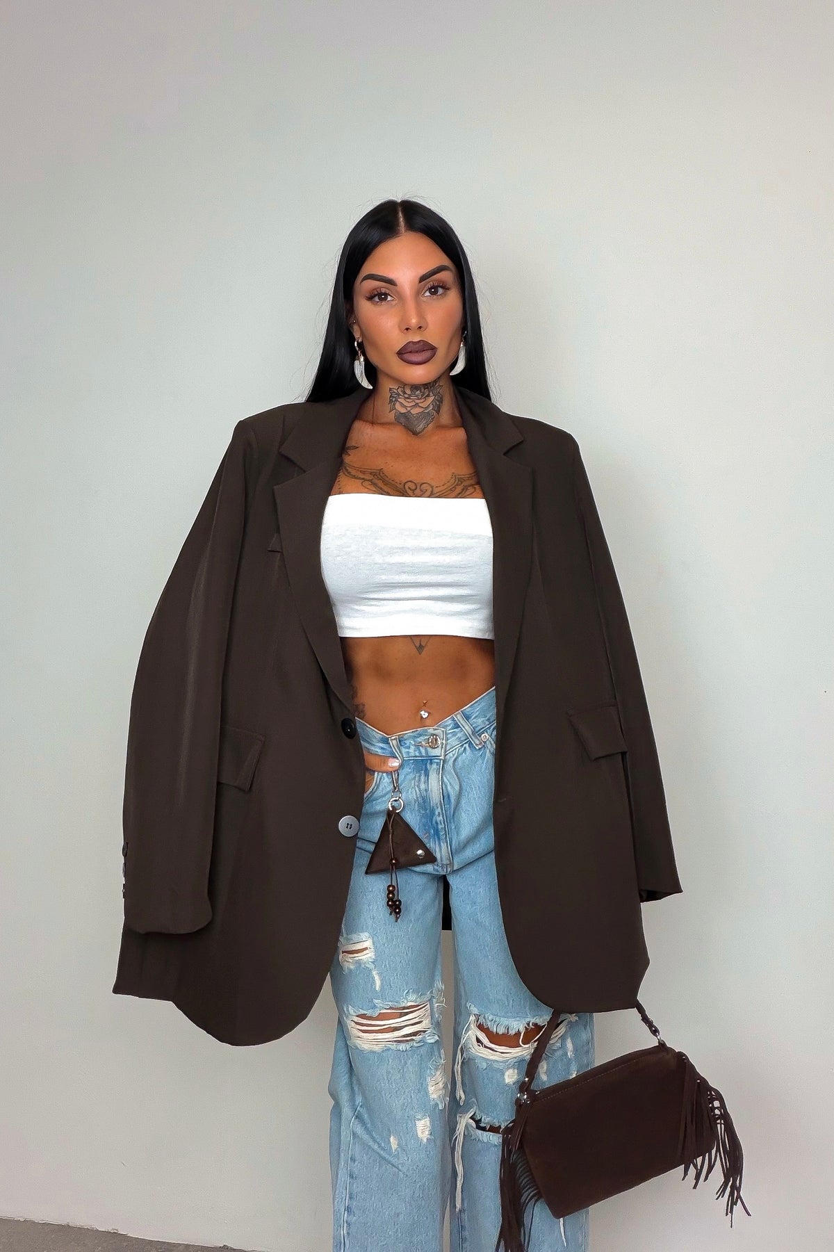 Blazer Maxi - Marrone