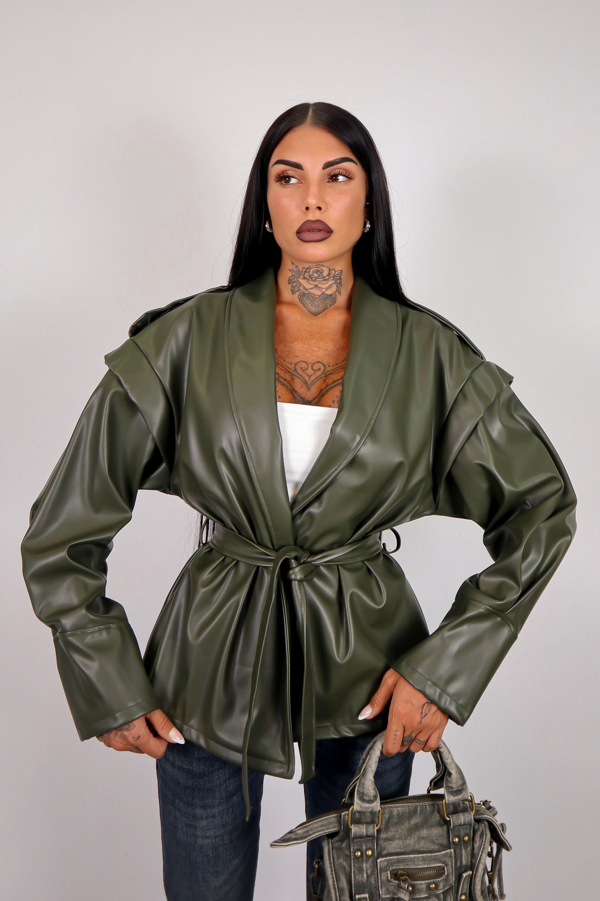 Giacca Ecopelle Mirabel - Verde militare