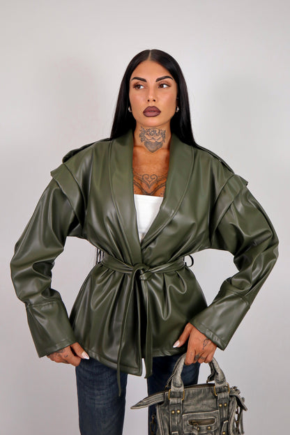 Giacca Ecopelle Mirabel - Verde militare
