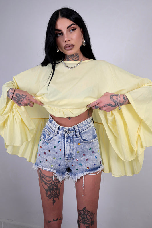Shorts slavato Rubino