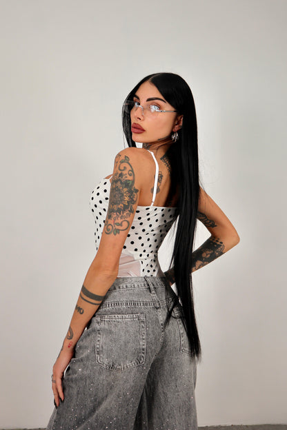 Body Pois Vittoria - Bianco