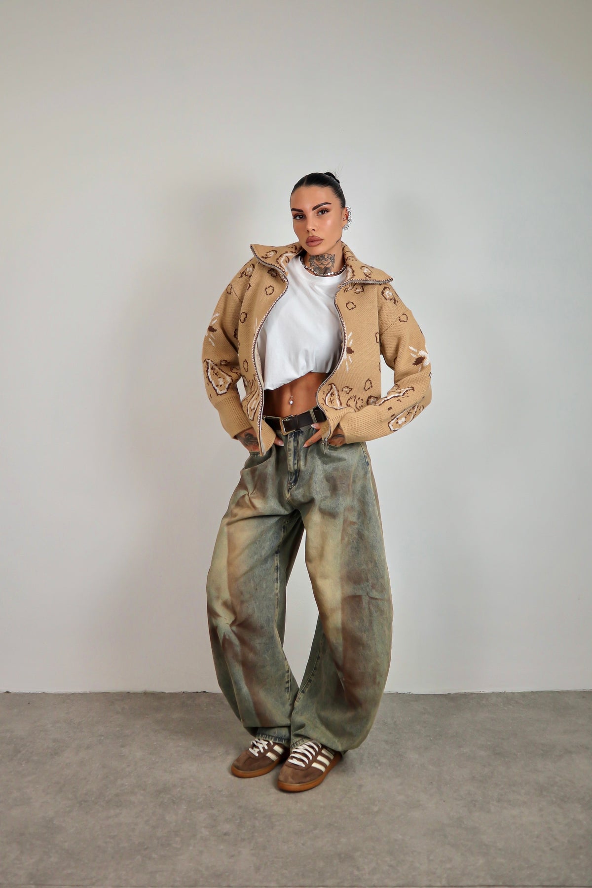 Cardigan Bandana - Beige
