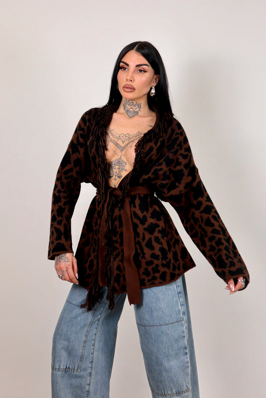 Cardigan Perù - Leopardato