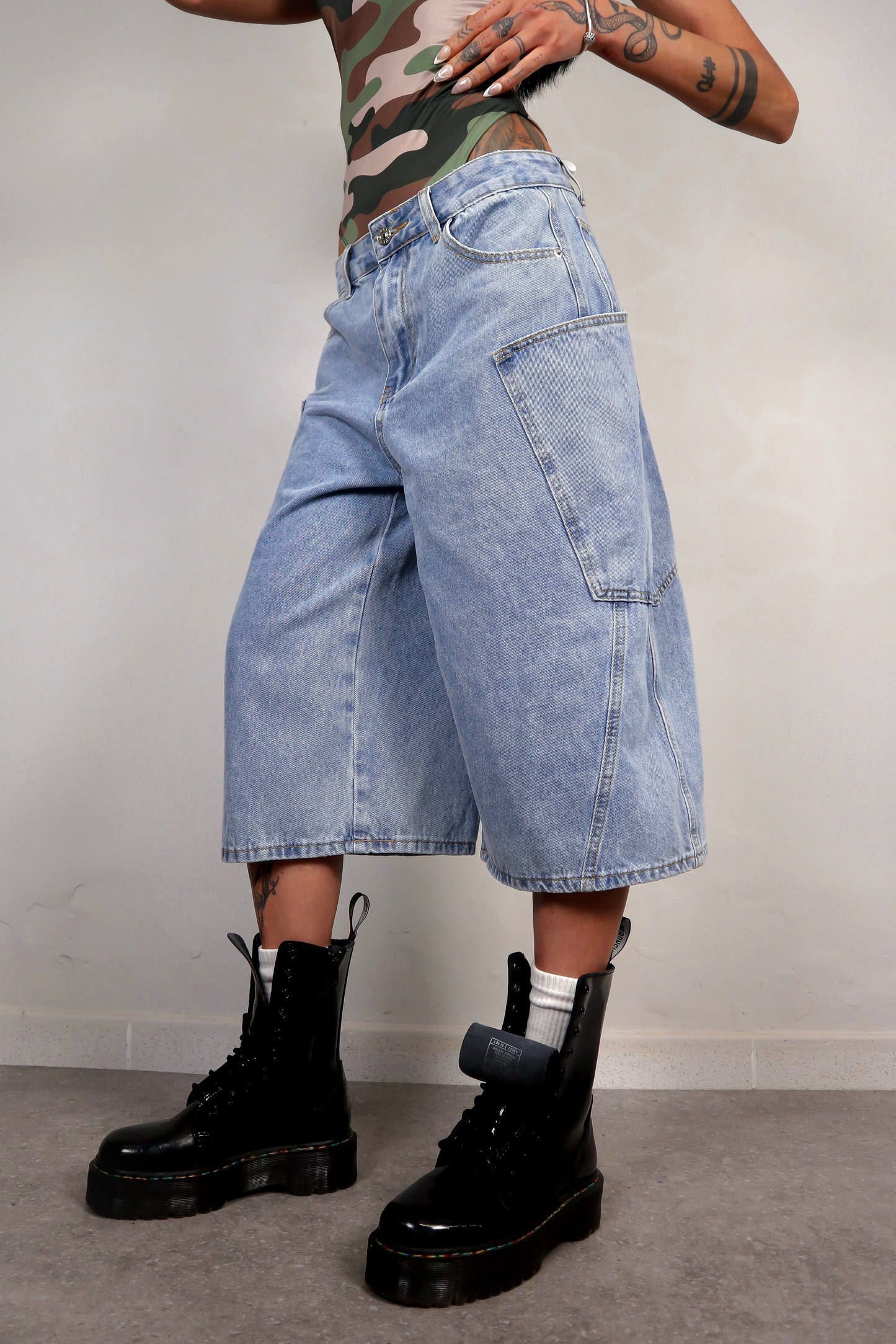 Bermuda Baggy - Denim Chiaro