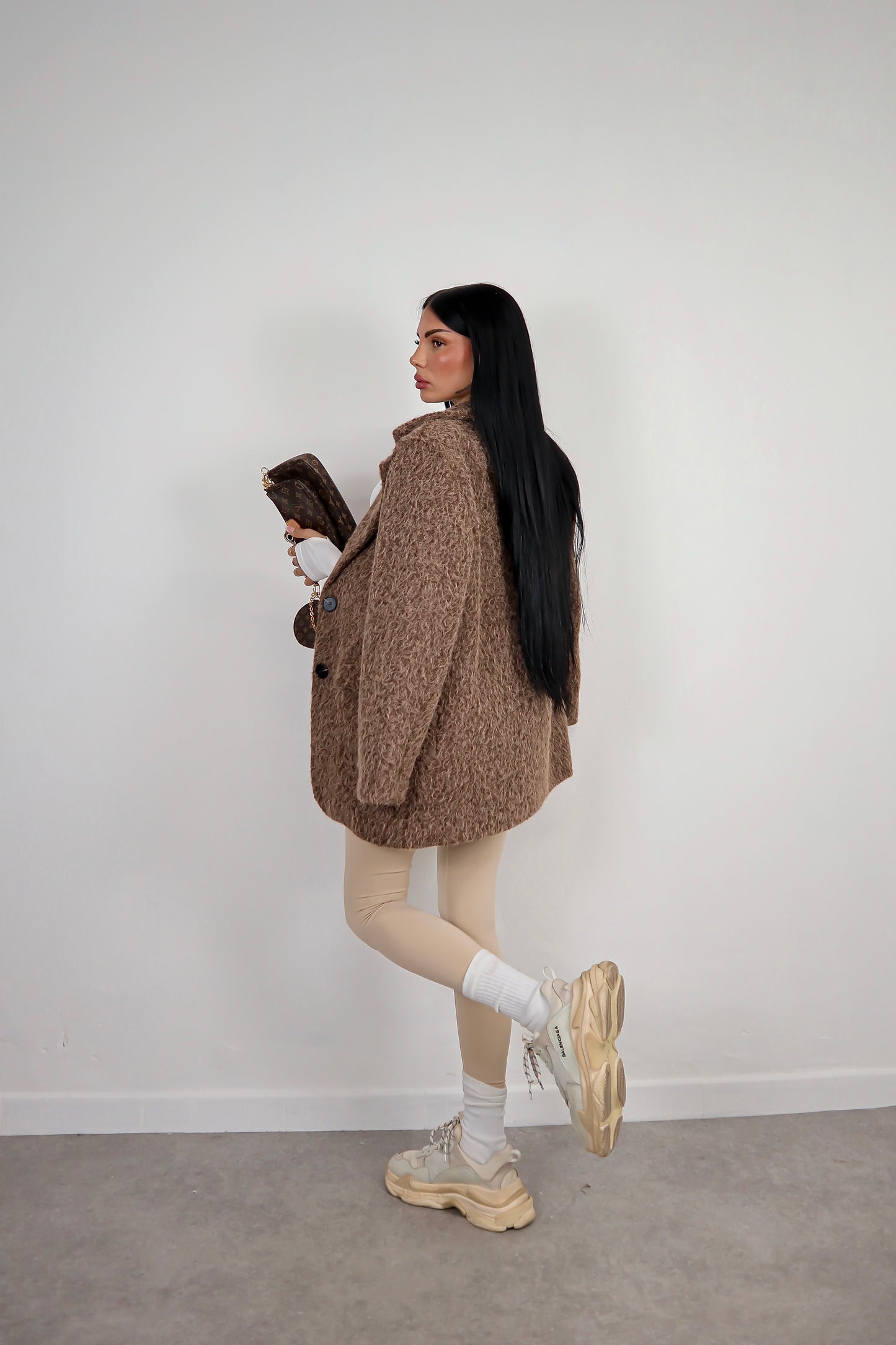 Blazer Oversize Teddy - Marrone