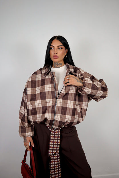 Bomber Tartan - Marrone
