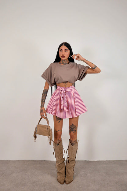 Panta gonna righe Cassidy - Rosa