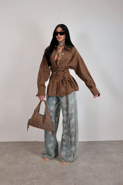 Jeans wide leg Butterfly