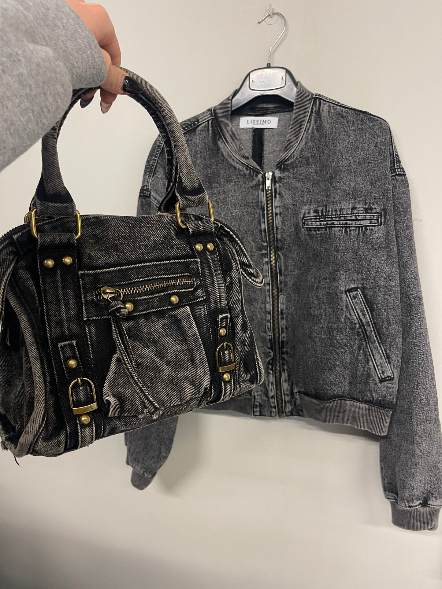 Borsa Denim City - Nero fumo