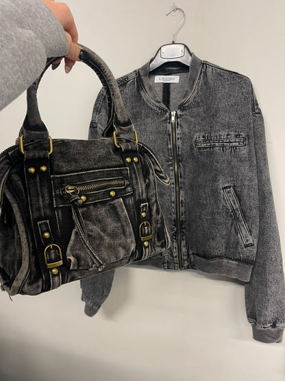 Borsa Denim City - Nero fumo