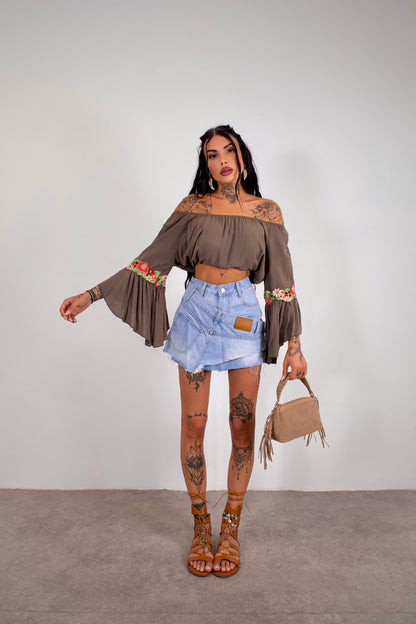 Blusa Violetta - Marrone