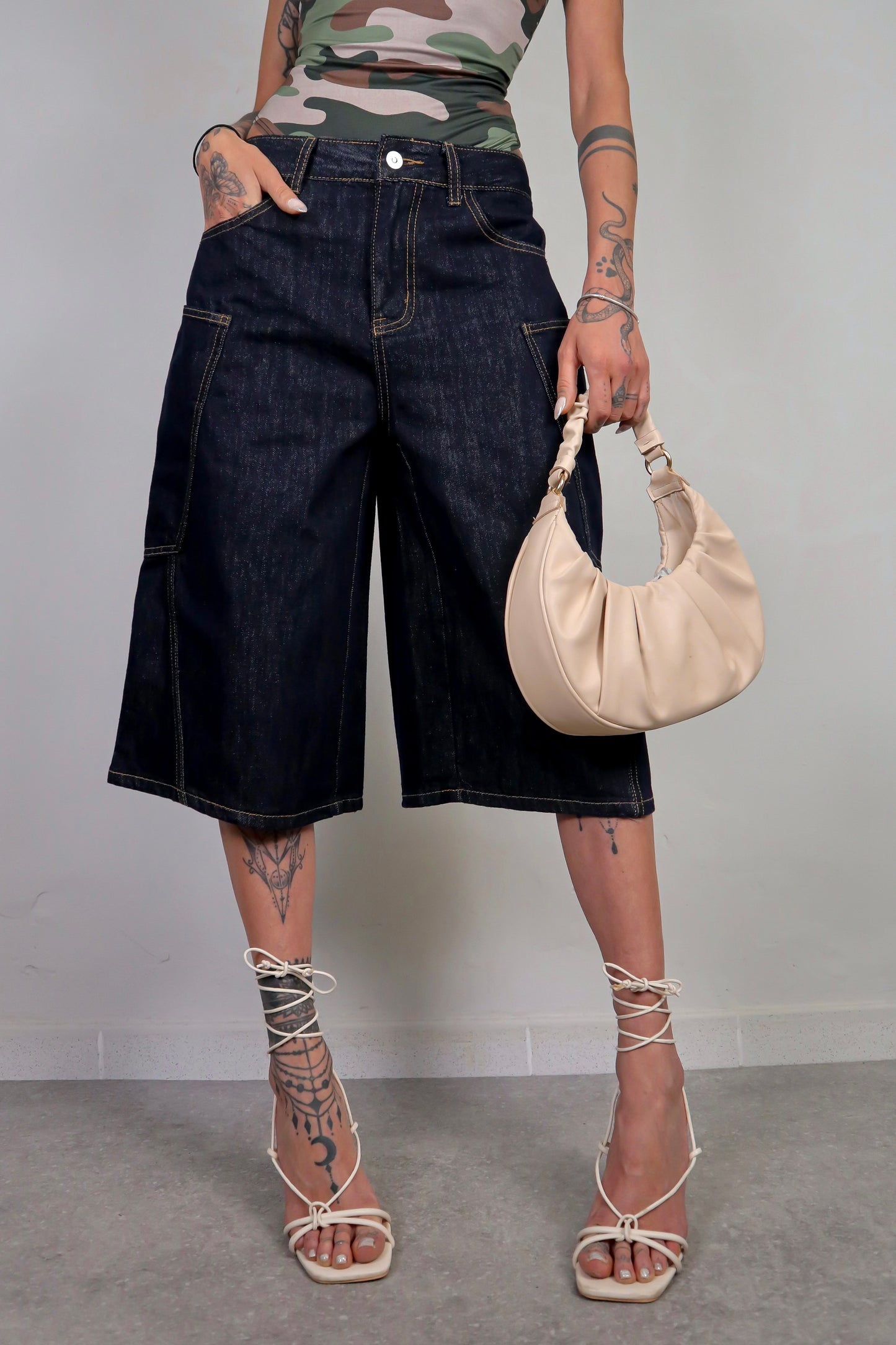 Bermuda Baggy - Denim Scuro