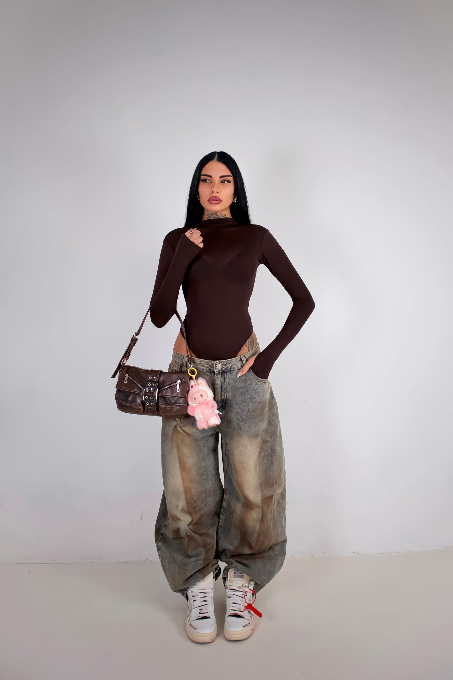Body Velato Guantino - Marrone
