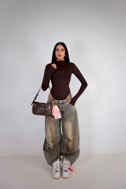 Body Velato Guantino - Marrone