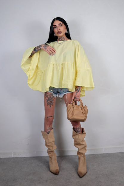 Blusa cotone Zahira - Giallo