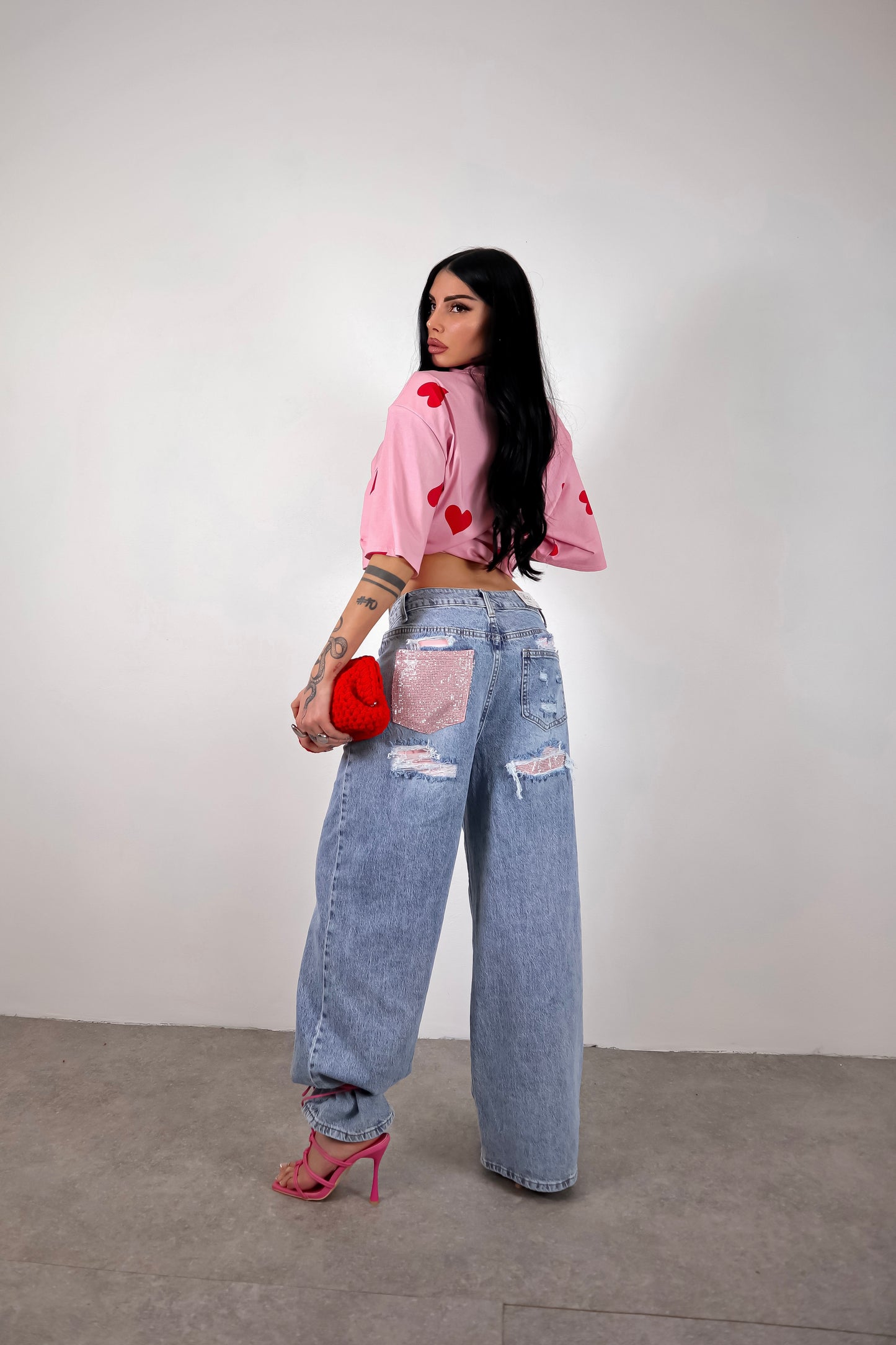 T-Shirt Cuori - Rosa