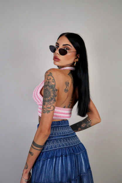 Top Crochet Selly - Baby Pink