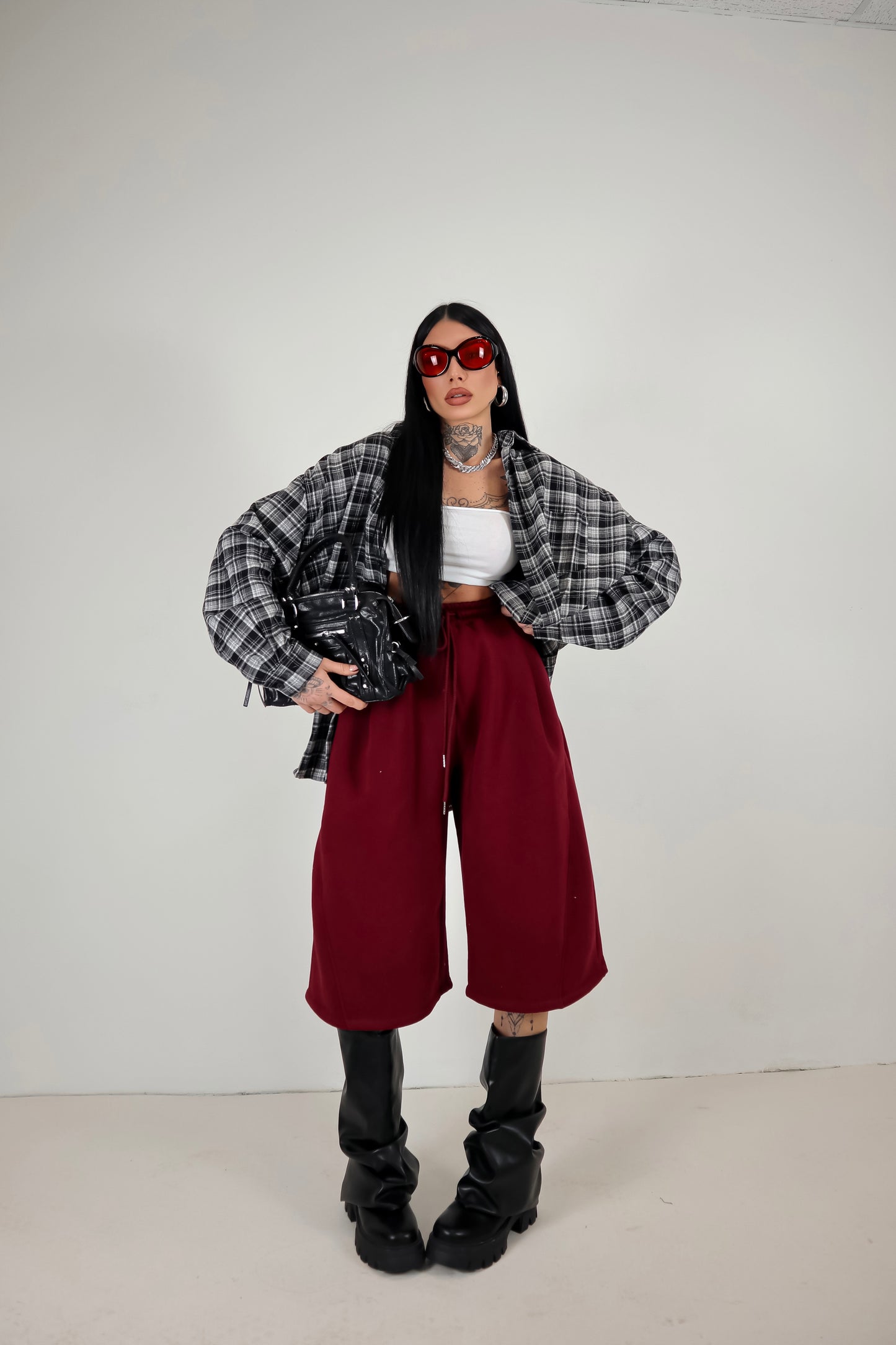 Bermuda Tuta Baggy - Bordeaux