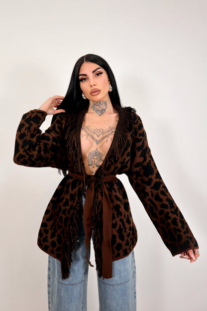Cardigan Perù - Leopardato