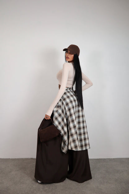Maglia crop guantino - Beige