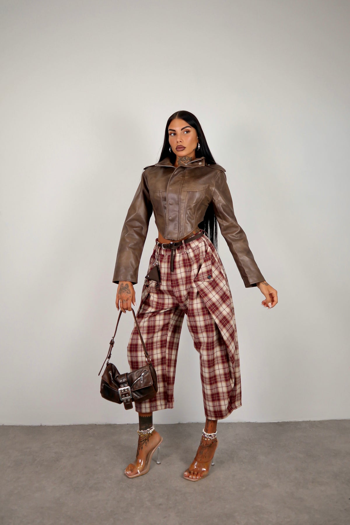 Pantalone tartan Harry - Bordeaux
