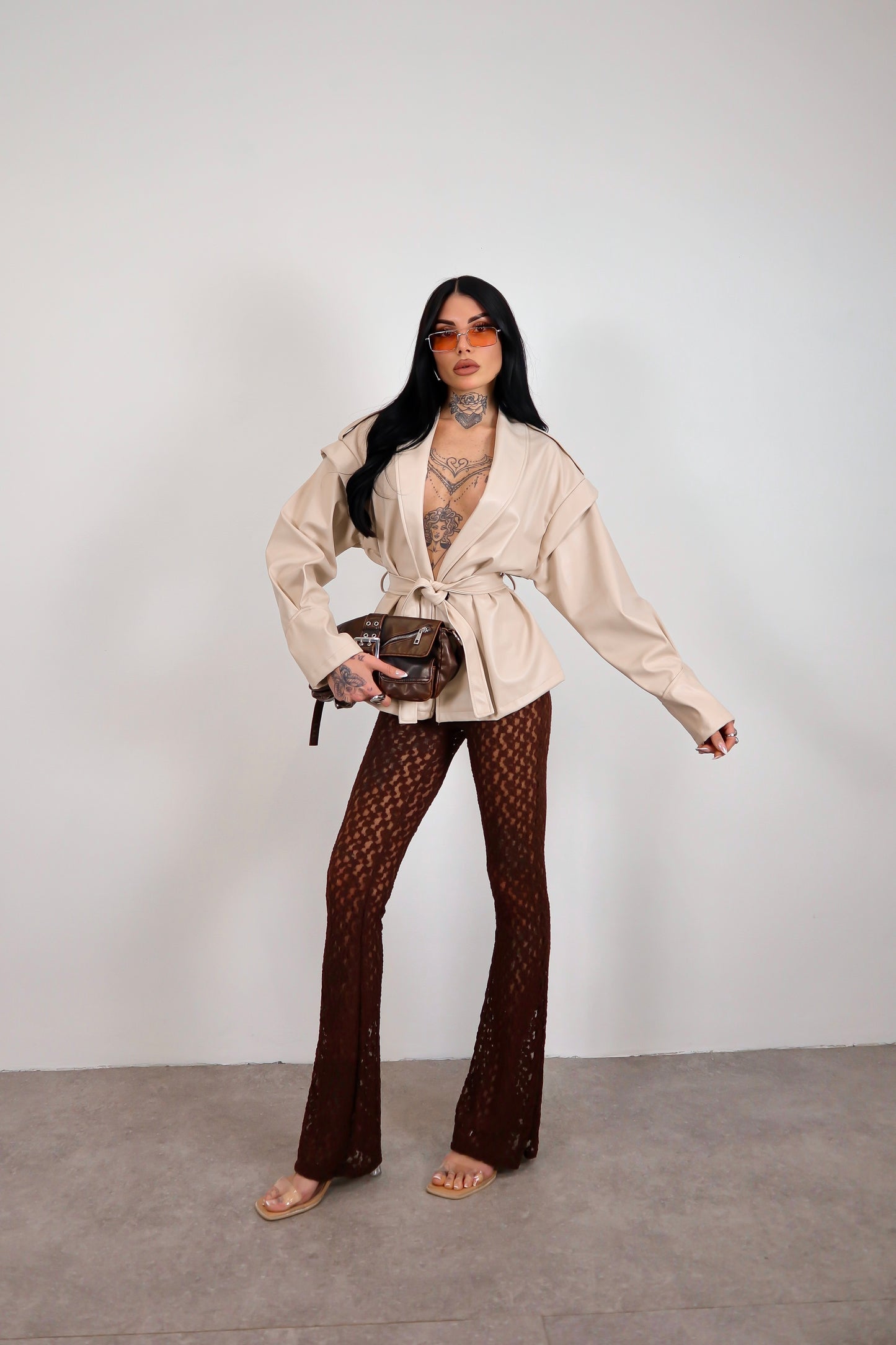Pantalone pizzo Adele - Marrone