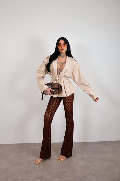 Pantalone pizzo Adele - Marrone