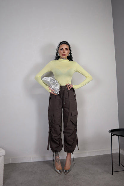 Pantalone Cargo Terry - Marrone