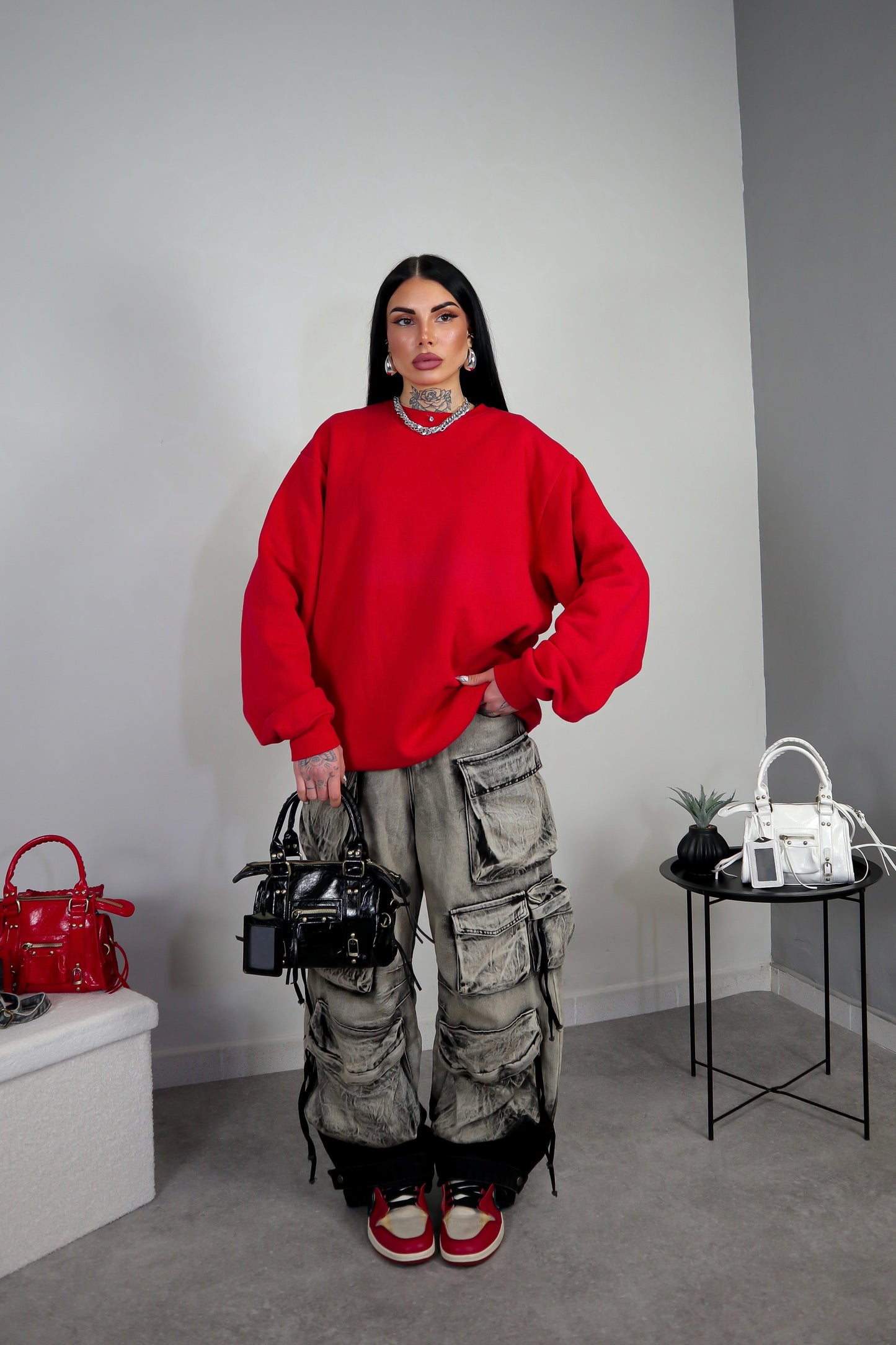 Felpa Unisex Oversize - Rosso