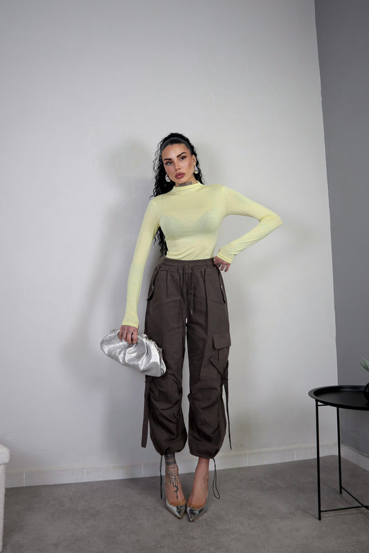 Pantalone Cargo Terry - Marrone