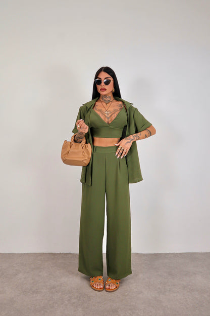 Completo tris Amanda - Verde militare