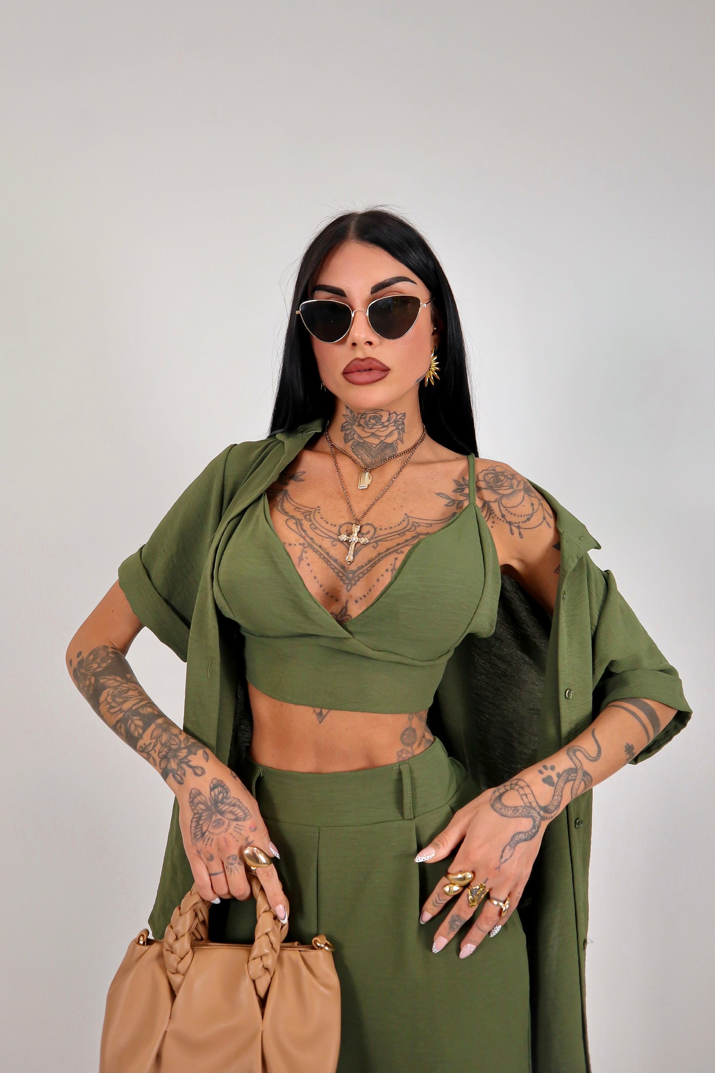 Completo tris Amanda - Verde militare