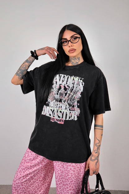 T-shirt over Disaster - Nero fumo