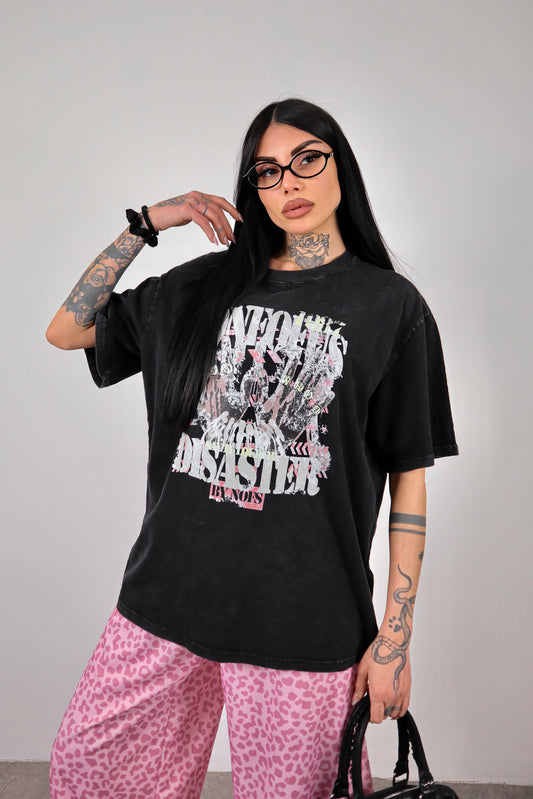 T-shirt over Disaster - Nero fumo