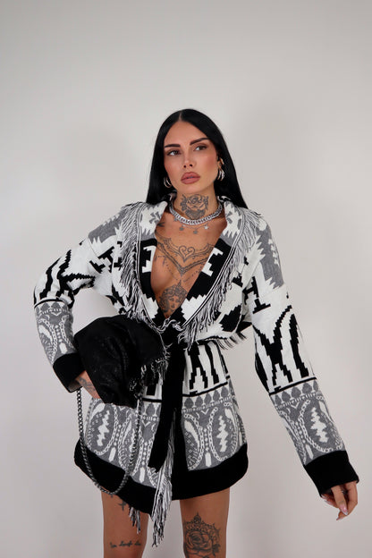 Cardigan Perù - Nero/Grigio